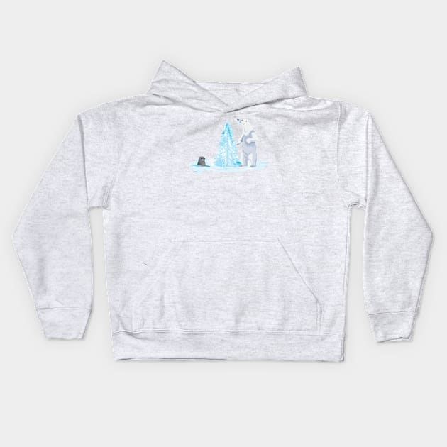 Arctic Holiday Kids Hoodie by Peppermint Narwhal